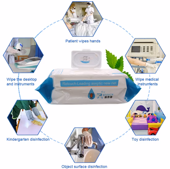 Wholesale Quaternary Ammonium Disinfectant Wipes Effective Sterilization 99.9% Disinfecting Wet Wipes Antiseptic Wipes